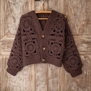 Crochet Granny Square Cardigan Pattern | Teresa Sweater (PDF Download)