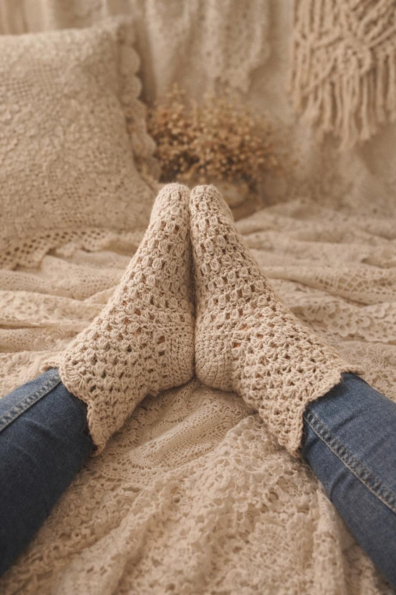 Crochet Socks Pattern – Easy Cozy Slippers Socks – Beginner Friendly PDF image 2
