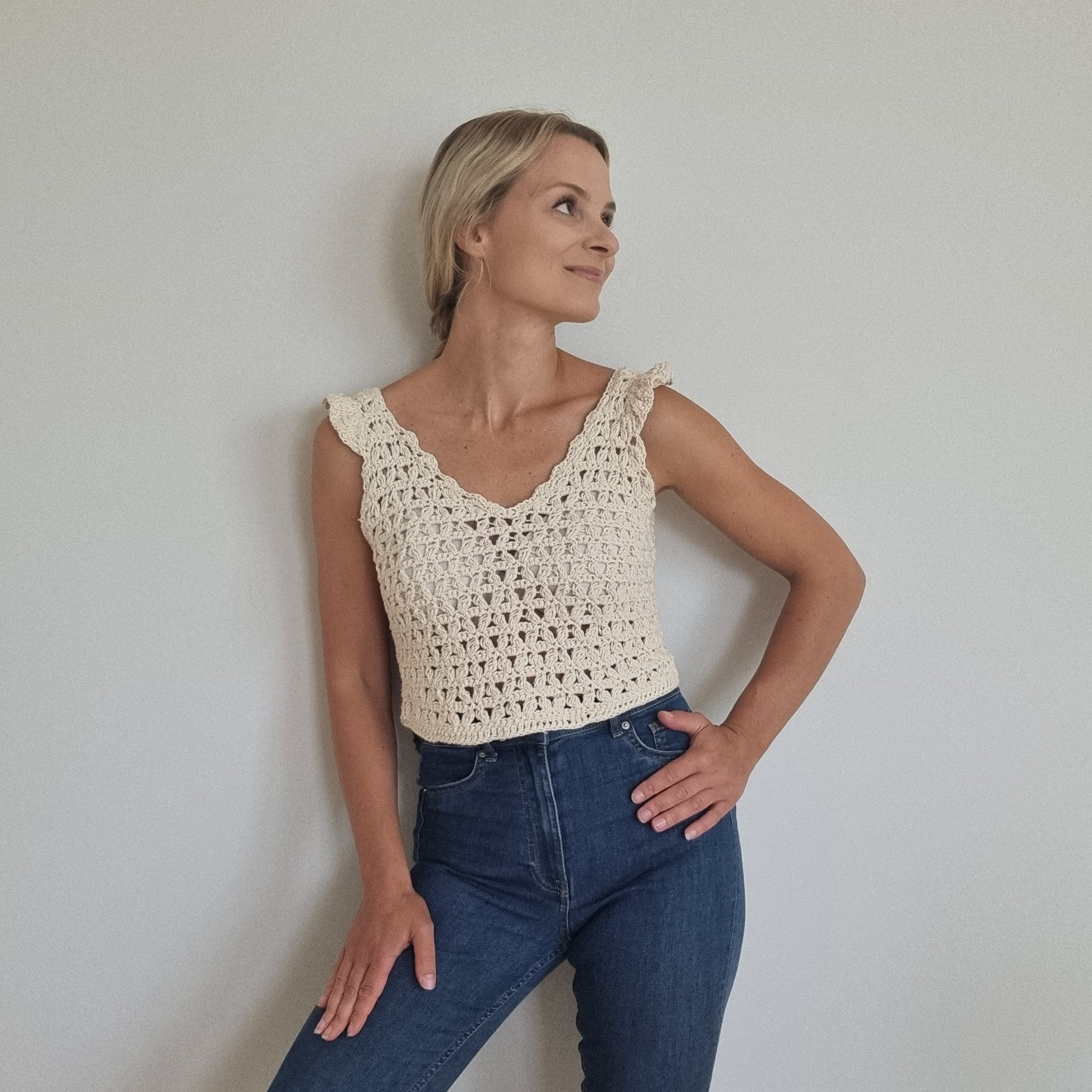 Crochet Top PATTERN | Freja Summer Top | Ruffle Top
