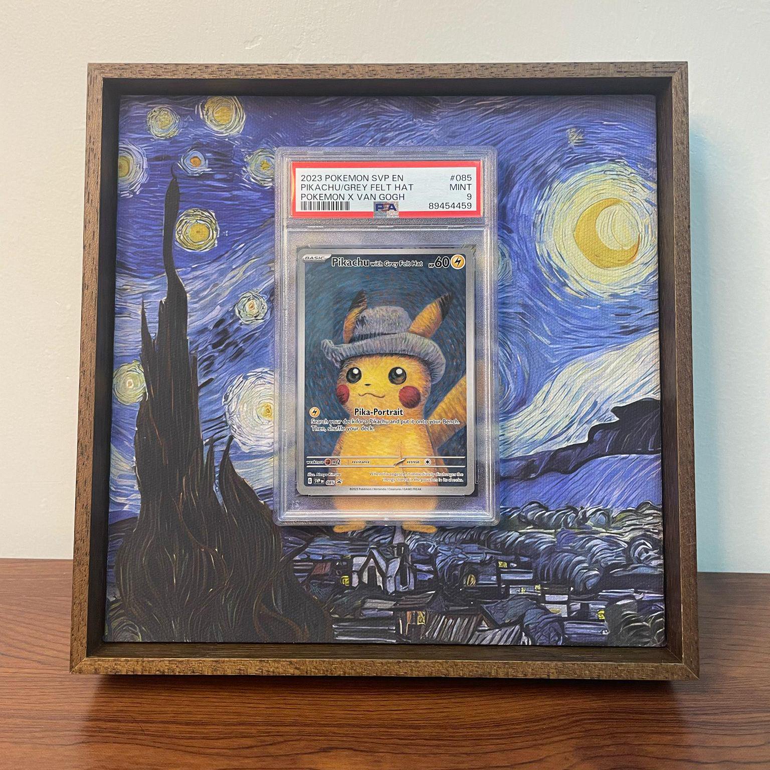 Pokémon Pikachu Van Gogh Grey Felt Hat Promotion 2023 Card