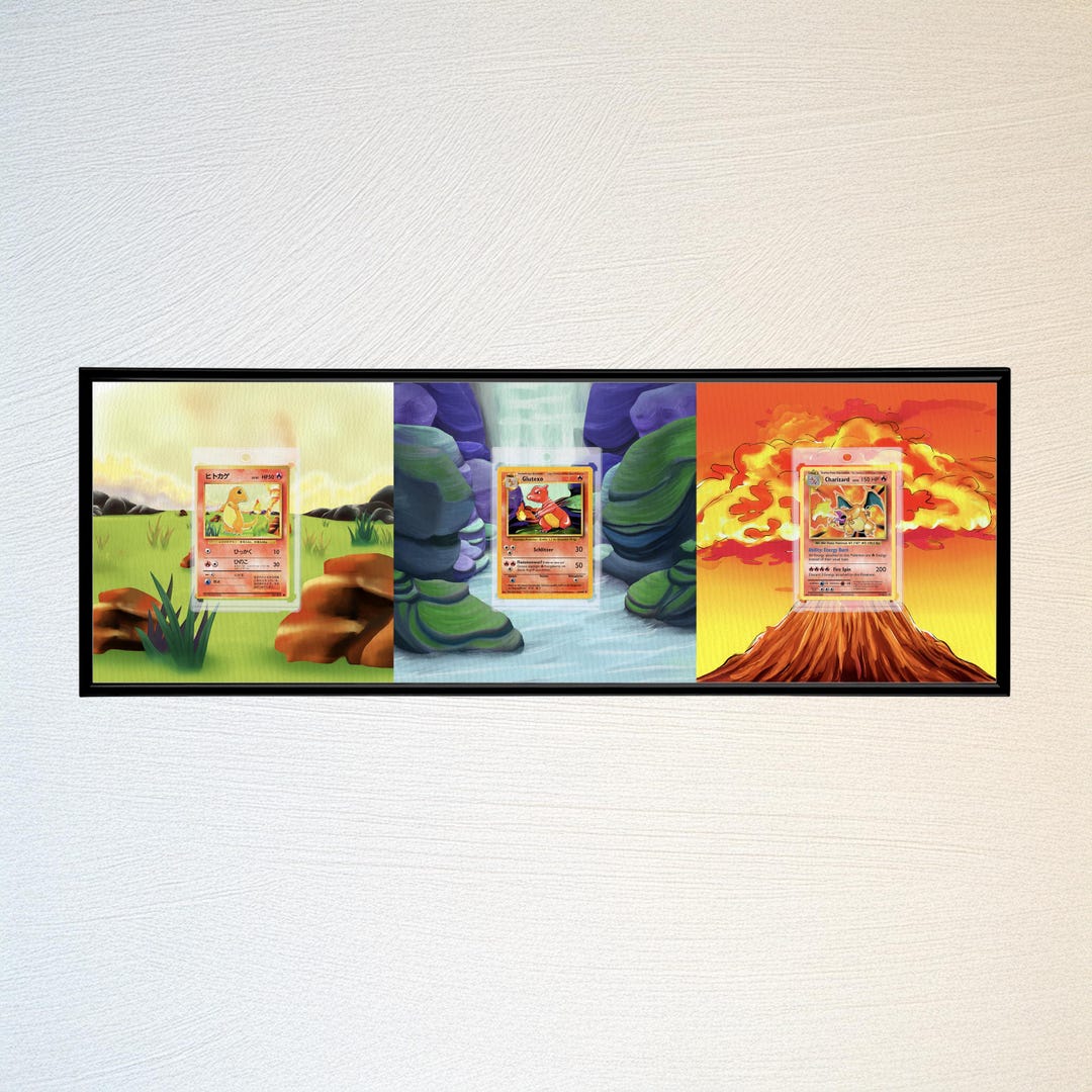 Pokemon 3-in-1 Frame Charizard Charmeleon Charmander Base Set | TCG ...