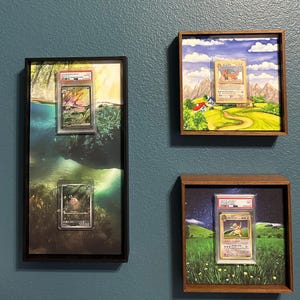 Milotic ex & Feebas Pokemon Card Frame | Extended Art Display image 2