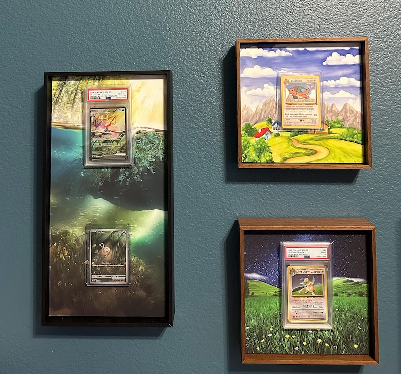 Milotic ex & Feebas Pokemon Card Frame | Extended Art Display image 2