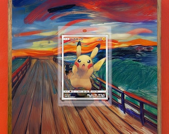 Cadre de présentation pour cartes promotionnelles Pikachu Munch Scream | Décoration murale JCC (288/SM-P)