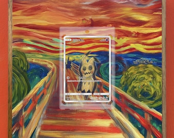 Mimikyu Munch Scream Promo Card Display Frame | TCG Wall Art, Wood Frame