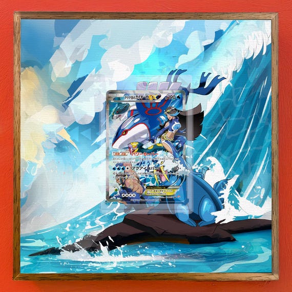 Kyogre EX Double Crisis Card Display Frame | Team Aqua Wall Art - Etsy