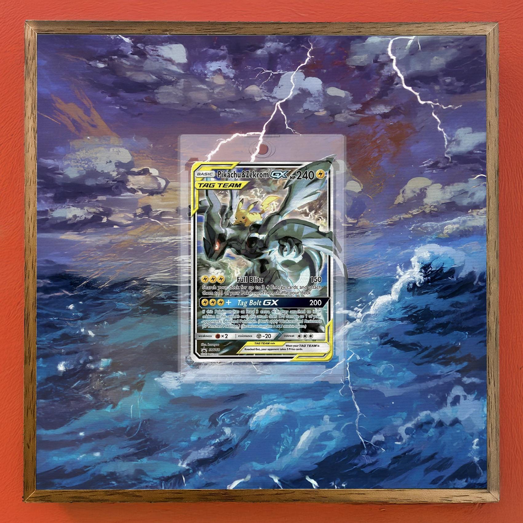Pikachu & Zekrom GX #SM168 | Pokémon Card Extended Art Frame - Etsy