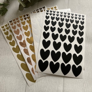 Herz Aufkleber, Herz Sticker, Aufkleber, Vinyl, Dekoration, DIY, schwarz, weiß, gold glänzend oder matt, rosegold