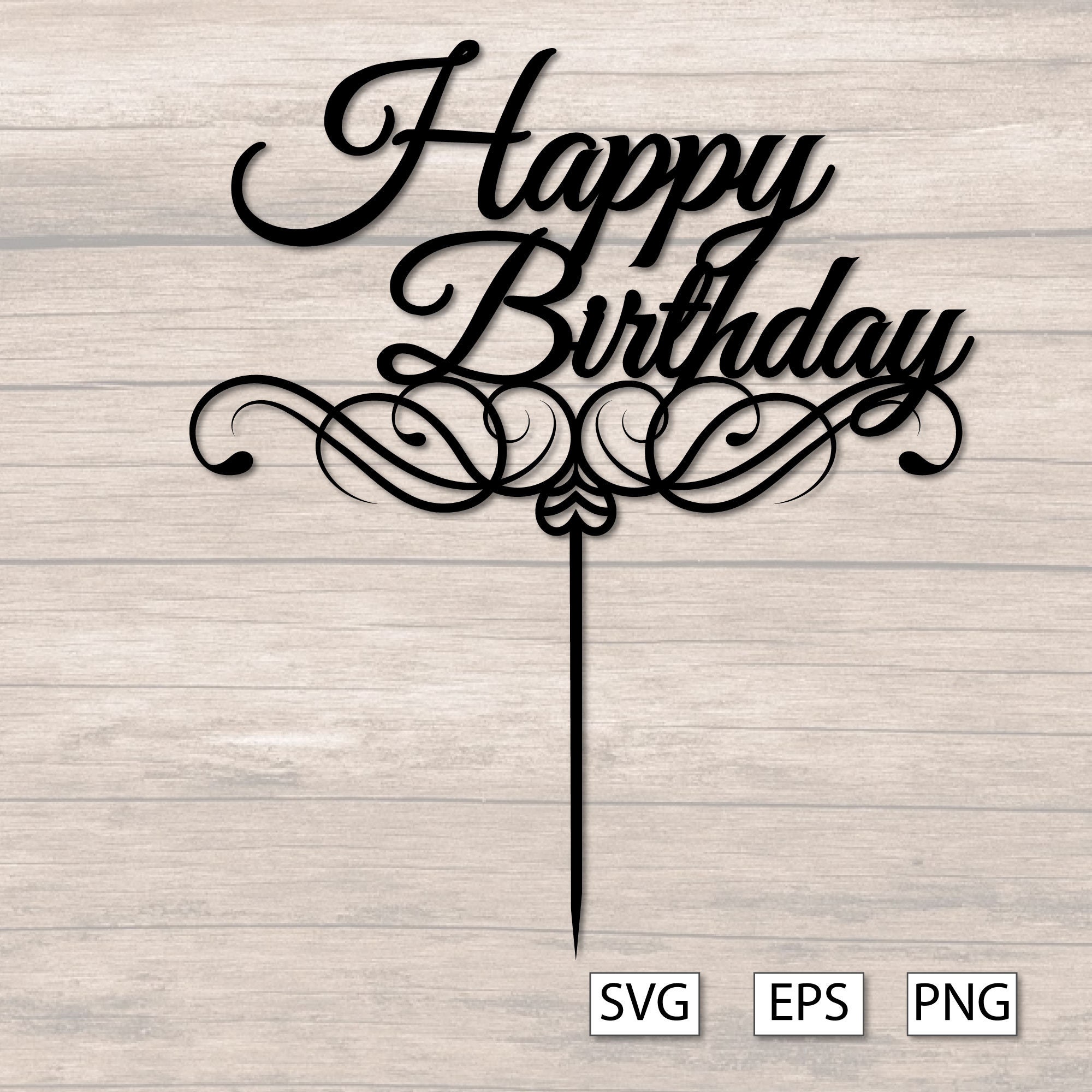 Birthday Cake Topper SVG for Cricut & Silhouette - Etsy