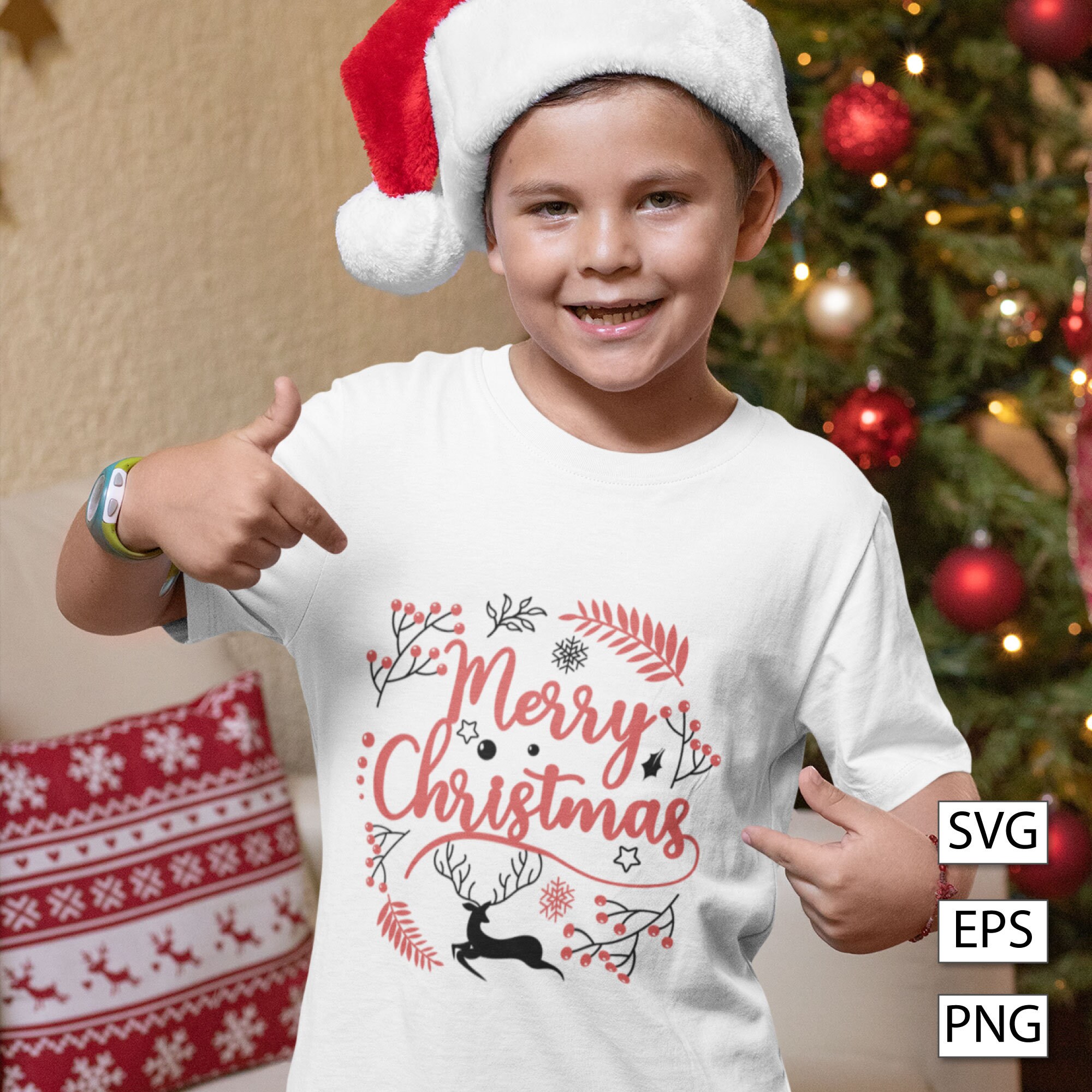 Merry Christmas Shirt Svg File for Cricut & Silhouette, Png Etsy