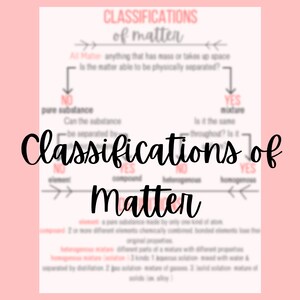 Classification of Matter - Simple Chemistry Notes - Downloadable PDF