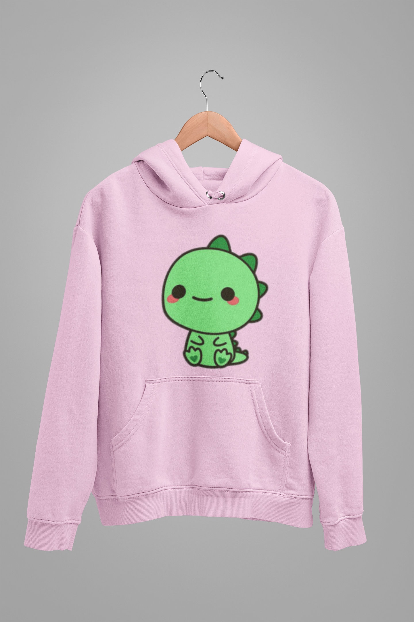 Discover Adorable Cute T-rex Dinosaur Blushing and Sitting Hoodie, Perfect Christmas Gift