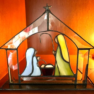 Nativity Scene in Stained Glass