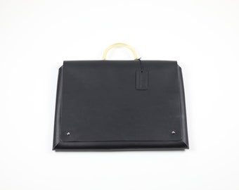Gioconda Leather Briefcase - Black