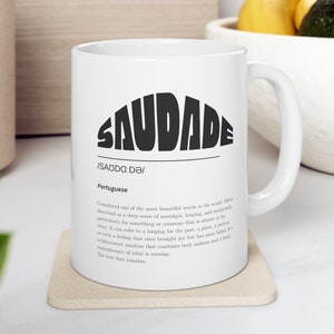 Saudade Definition Mug | Miss You Gift | Portuguese unique word gift | gift for her | Gift for him | Couple gift | Wedding Gift |Quote mug