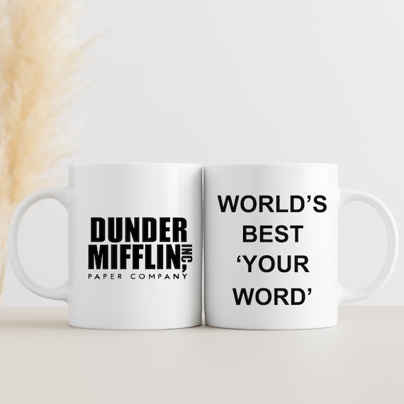 Personalized The Office TV Show Mug, Personalised 2 Side Dunder Mifflin Mug, World's Best Mug, Funny Gift, Dunder Mifflin
