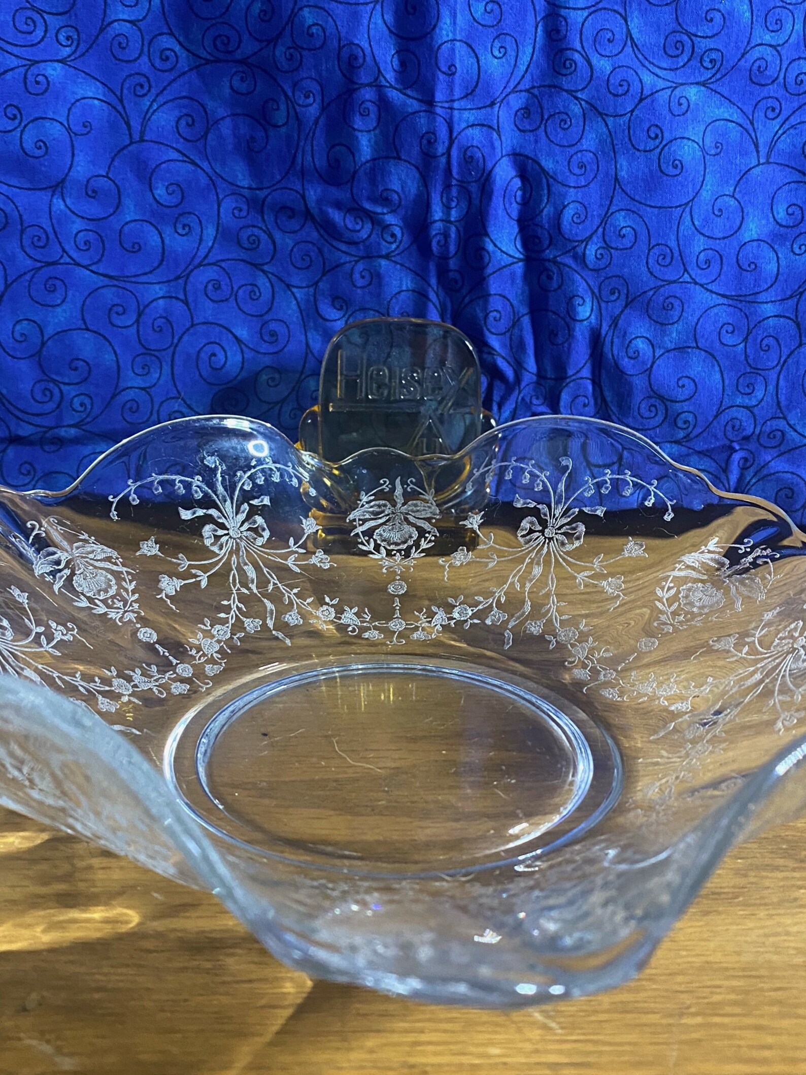 Etched Orchid Heisey Glass Soft Bowl Etsy