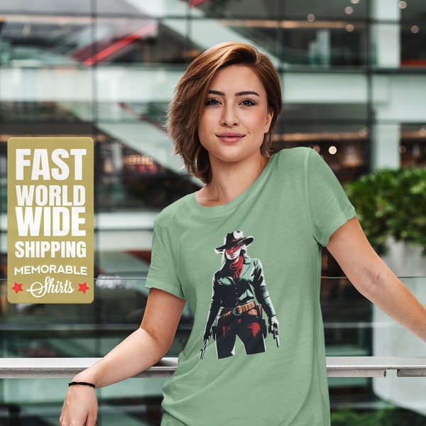 Bandit Girl Tshirt – Cowgirl Rdr Women Shirt, Gamer Girl Tee, Gift for Game Player, West Redemption Lady, Country Gunslinger Girlfriend