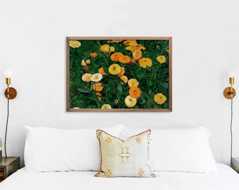 Lámina artística botánica de caléndulas – Decoración vintage de jardín floral, arte de pared estilo cottagecore