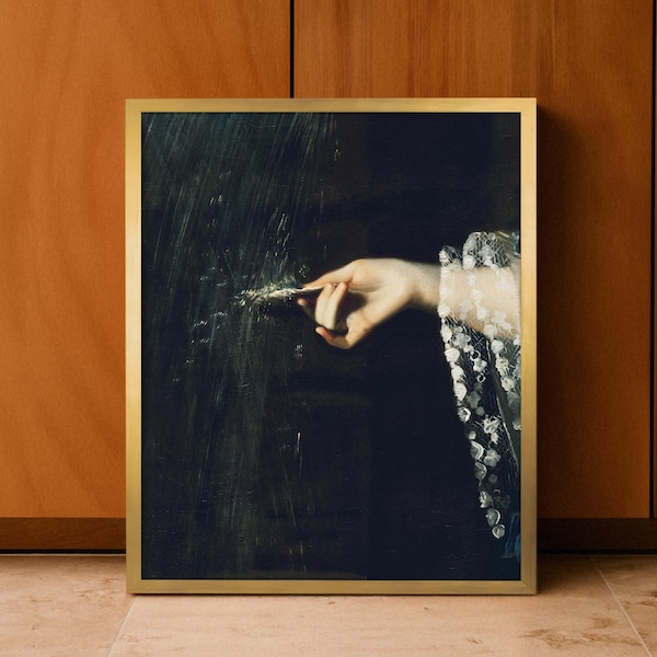 Framed Dark Academia Wall Art, Moody Home Decor, Victorian Portrait Print