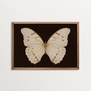 Dark Academia Decor, Butterfly Print, Moody Wall Art Print