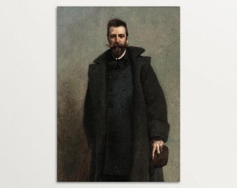 Moody Portrait Print - William | Dark Academia Decor, Vintage Male Portrait