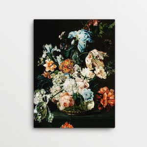 Moody Floral Print CANVAS | Dark Art | Still Life Painting | Canvas Art Print