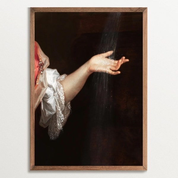 Victorian Portrait Print - Delicate Hand | Surreal Painting Print | Moody Wall Art | Modern Antique Prints