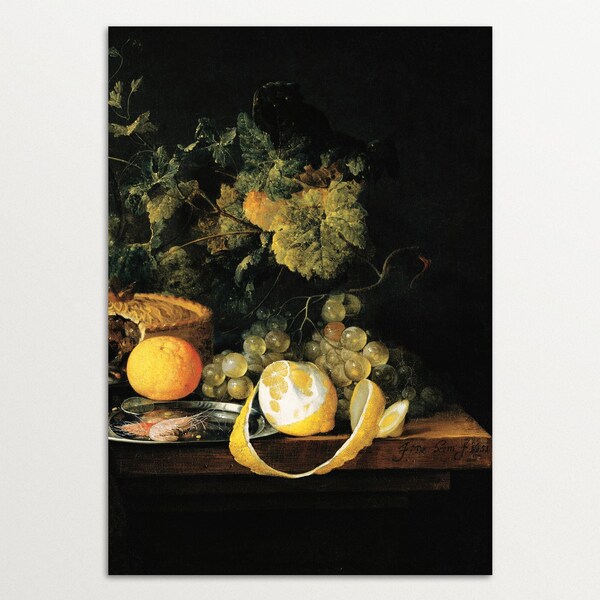 Dutch Still Life Wall Art Print | Dark Academia Decor | Nature Morte