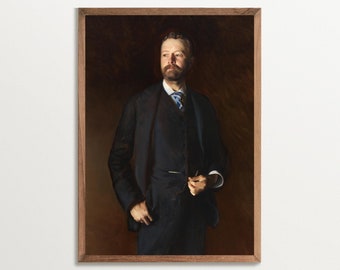 Gentleman Painting Print – Henry Cabot Lodge | Antikes Portrait Gemälde | Vintage Kunstdruck