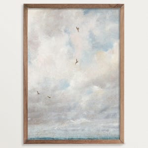 Cloud Painting Print | Muted Sky Print | Vintage Cloud Print