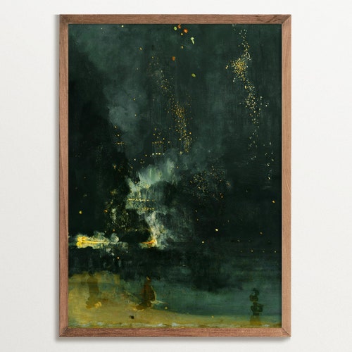 Moody Landscape Painting Print – Nocturne | Dark Art, Vintage Wall Art, Night Sky Print