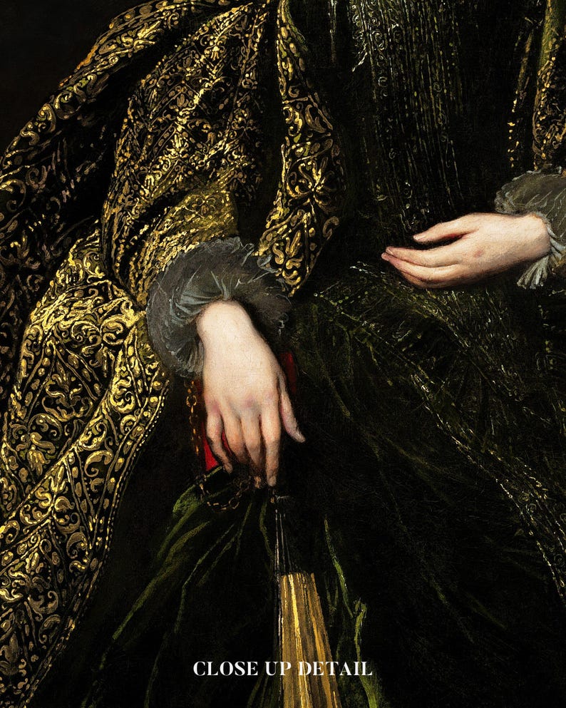Close-up image of an art print displaying intricate details and texture, highlighting the brushstrokes and color depth. The print showcases the fine craftsmanship and high-quality reproduction of the artwork.