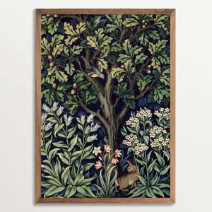 William Morris Poster, Botanische Wandkunst, Vintage Tapisserie, Moody Waldkunst, Dark Academia, Antikes Naturbild, Maximalistische Wanddeko