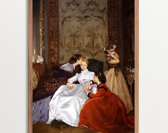 The Hesitant Fiancée Art Print | The Reluctant Bride by Auguste Toulmouche, Victorian Wall Art, Feminist Art