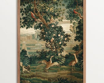 Rococo Tapestry Wall Art Print, Eclectic Wall Art, Vintage Art Print