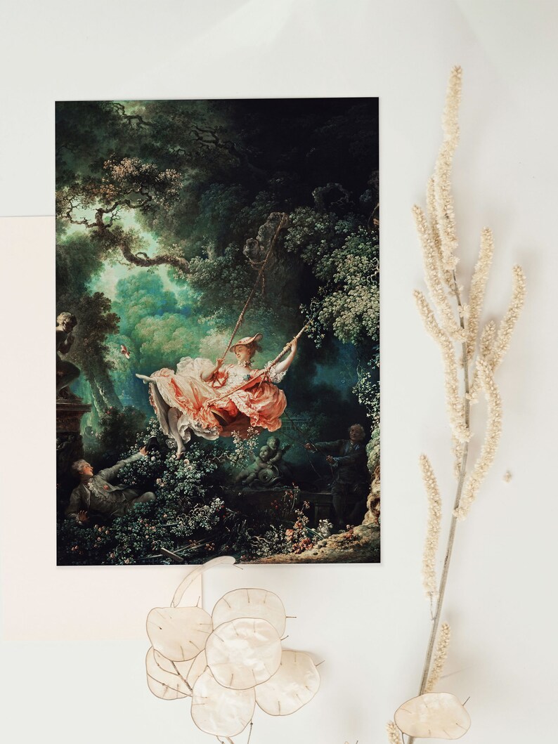 Rococo Decor Painting Print - The Swing | Maximalist Decor | Famous Paintings image 5