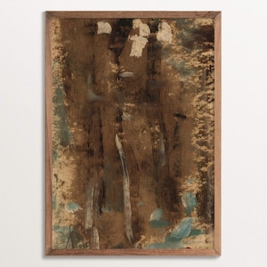 Moody Abstrakte Kunst, Dunkles Minimalistisches Poster, Zeitgenössische Moderne Kunst, Wabi Sabi Kunstdruck, Neutrales Landschaftsbild