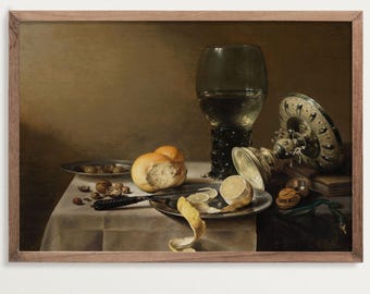 Dutch Still Life | Baroque Painting | Food Still Life | Antique Oil Painting Print