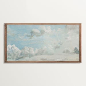 Panorama Himmel Kunstdruck - Wolken Poster mit blauem Himmel, Landschaftskunst für minimalistische Interieurs, Ruhige Inneneinrichtung