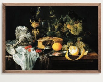 オランダ静物画｜バロック絵画｜食品静物画｜アンティーク油絵プリント