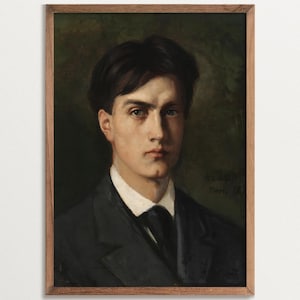 Man Portrait Print – Albert | Moody Wall Art, Antique Portrait Painting, Dark Academia Decor