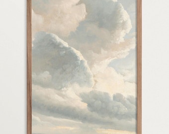 Cloud Painting Print | Vintage Cloud Print | Sky Painting