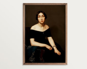 Antique Portrait Print - Madame de Cambourg | Moody Wall Art | Modern Antique Prints