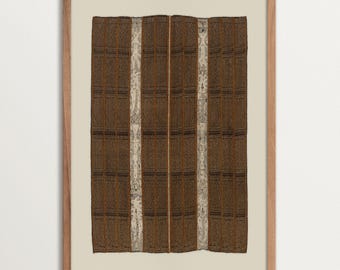 Arte murale Wabi Sabi marrone - Stampa artistica tessile vintage, arredamento rustico minimalista per la casa, tonalità terra