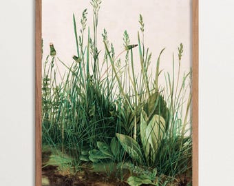 Cottagecore Botanical Art Print, Antique Wild Grass Illustration, Vintage Wall Art, Nature Poster, English Cottage Decor