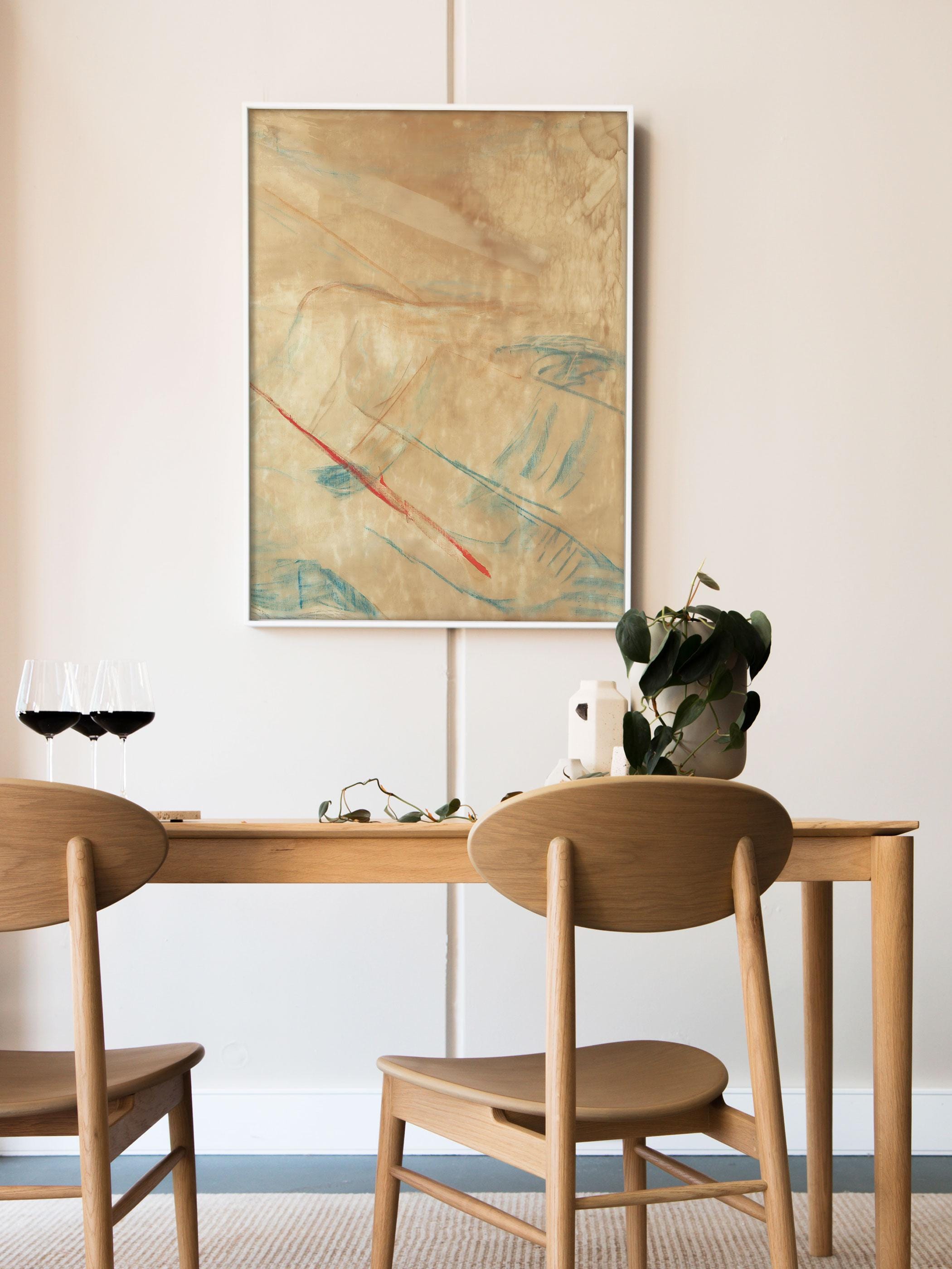 Japandi Abstract Wall Art Print – Minimalist Beige Painting, Modern ...