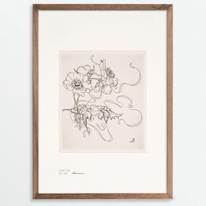 Antique Flowers Sketch Print - Anémone | Vintage Botanicals | Chinoiserie Print | French Porcelain Flower Sketch
