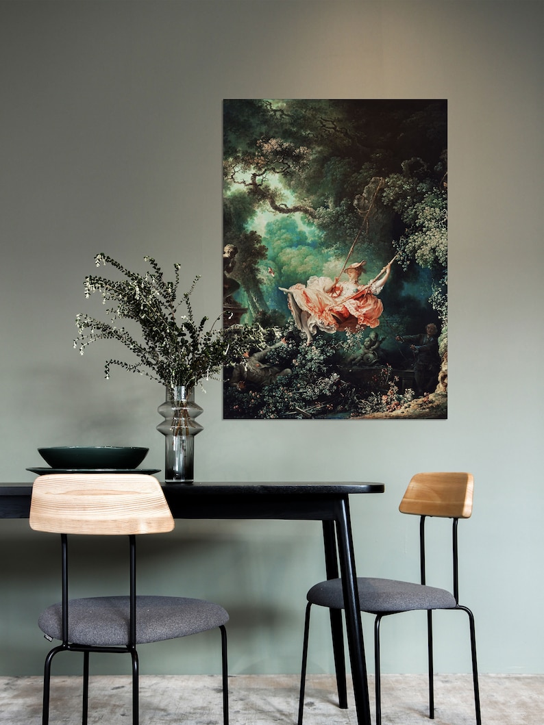Rococo Decor Painting Print - The Swing | Maximalist Decor | Famous Paintings image 2
