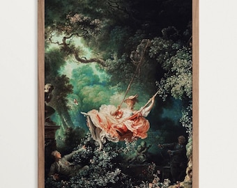 Rococo Decor Painting Print - The Swing | Maximalist Decor | Famous Paintings